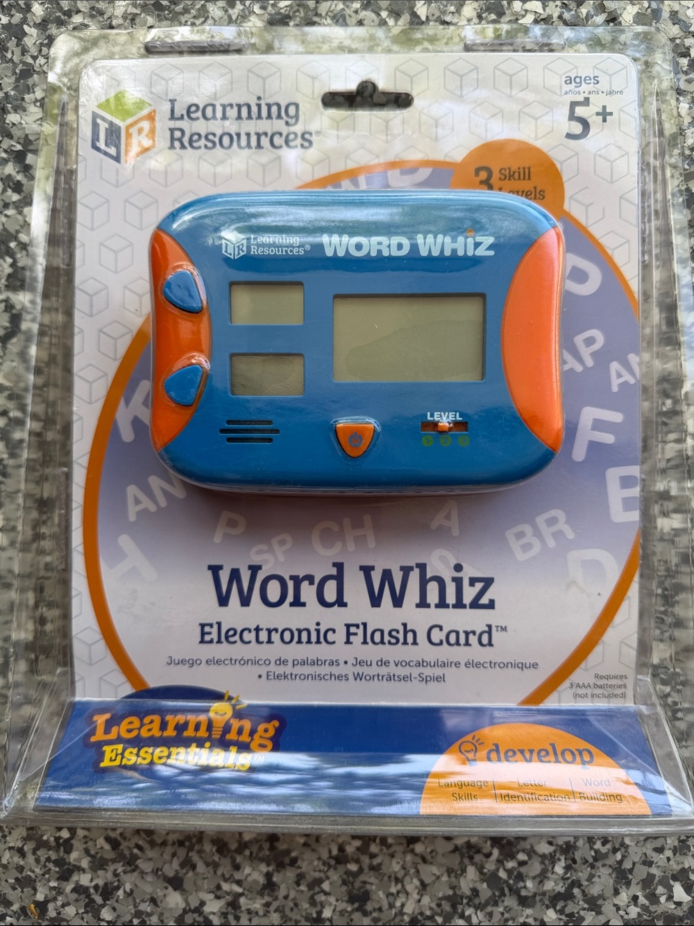 Learning Resources Word Whiz Electronic Flash Card - Blue and Orange